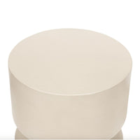 Nadia Parchment White Outdoor End Table