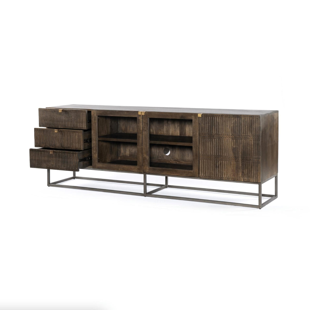 Kenzie Vintage Brown Media Console