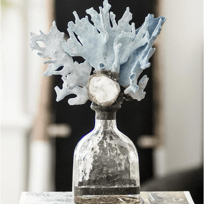 Blue Coral Geode Decorative Bottle