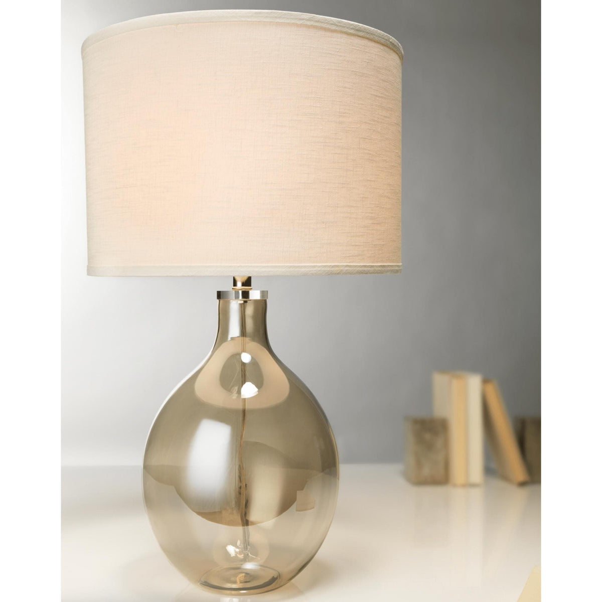 Juliette Table Lamp in Grey Glass