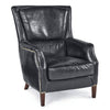 Black Vintage Leather Garconniere Chair
