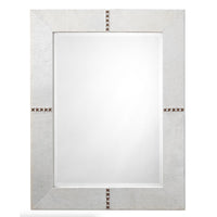 White Cross Stitch Rectangle Mirror