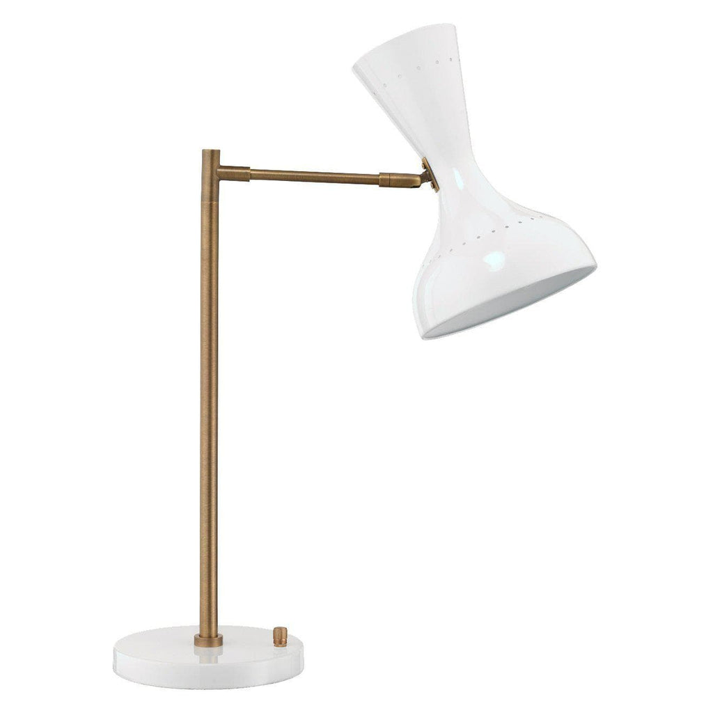 Pisa White & Brass Swing Arm Task Lamp