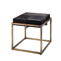 Shelby Espresso Hide & Brass Stool