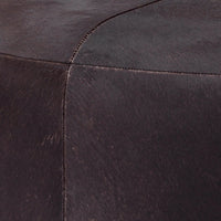 Thackeray Espresso Hide Round Ottoman