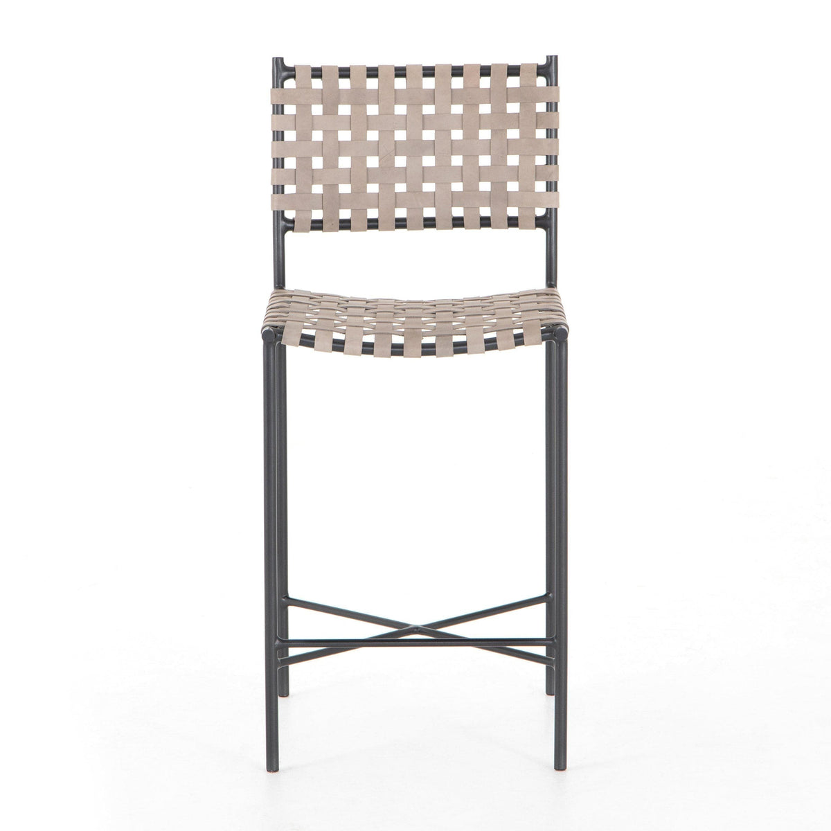 Garrison Grey Leather Counter Stool