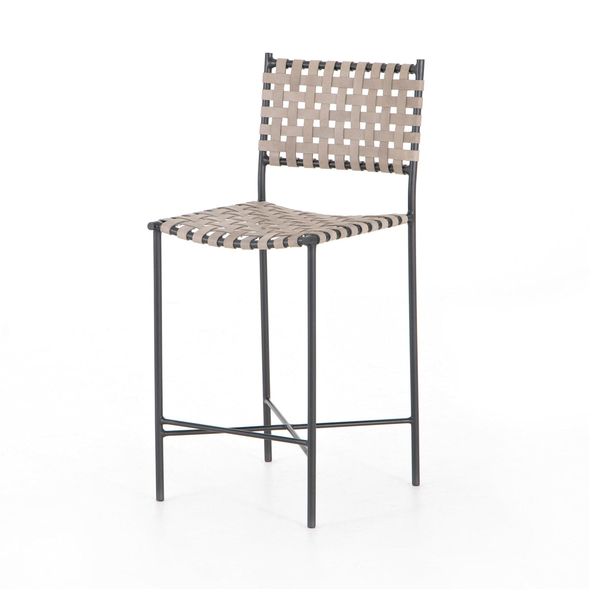 Garrison Grey Leather Counter Stool