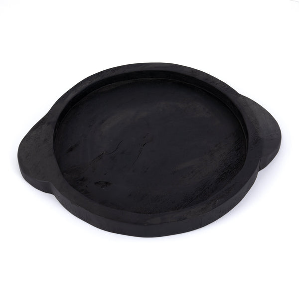 Tabor Carbonized Black Round Tray