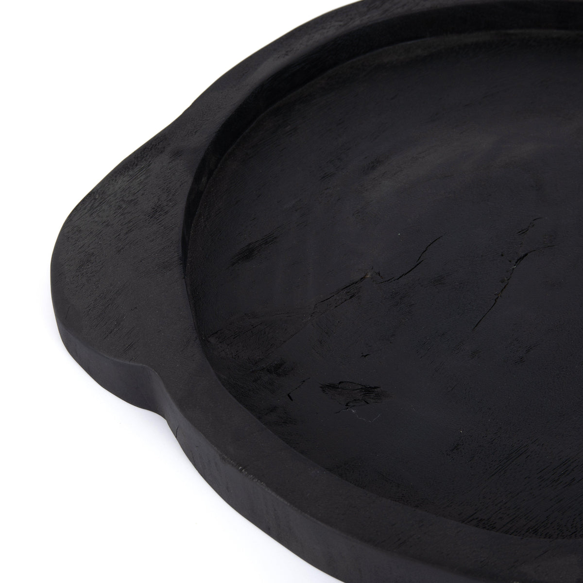 Tabor Carbonized Black Round Tray