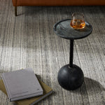 Valerie Black Marble Accent Table