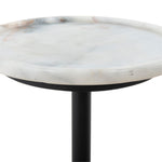 Valerie Polished White Marble Accent Table