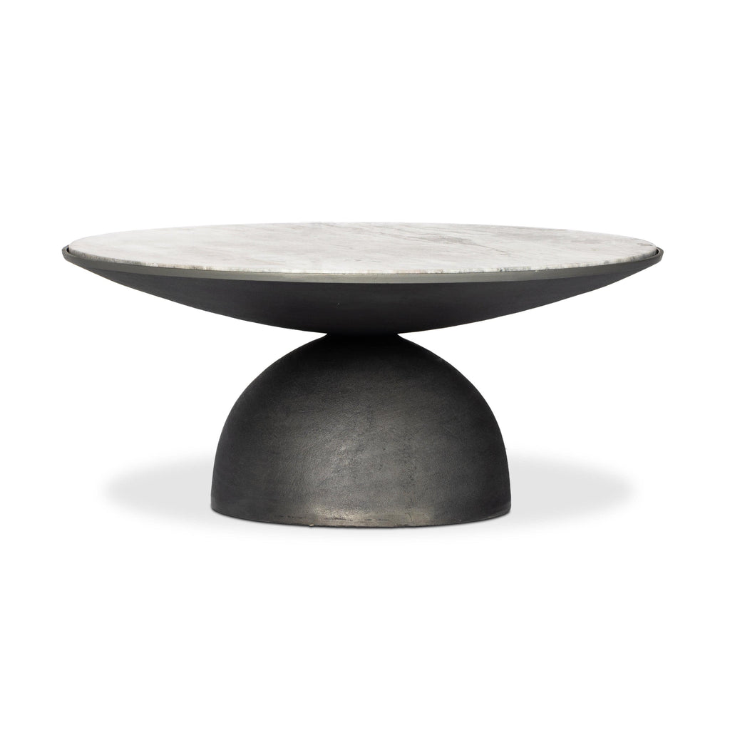 Cavit Round Aluminum & Marble Coffee Table