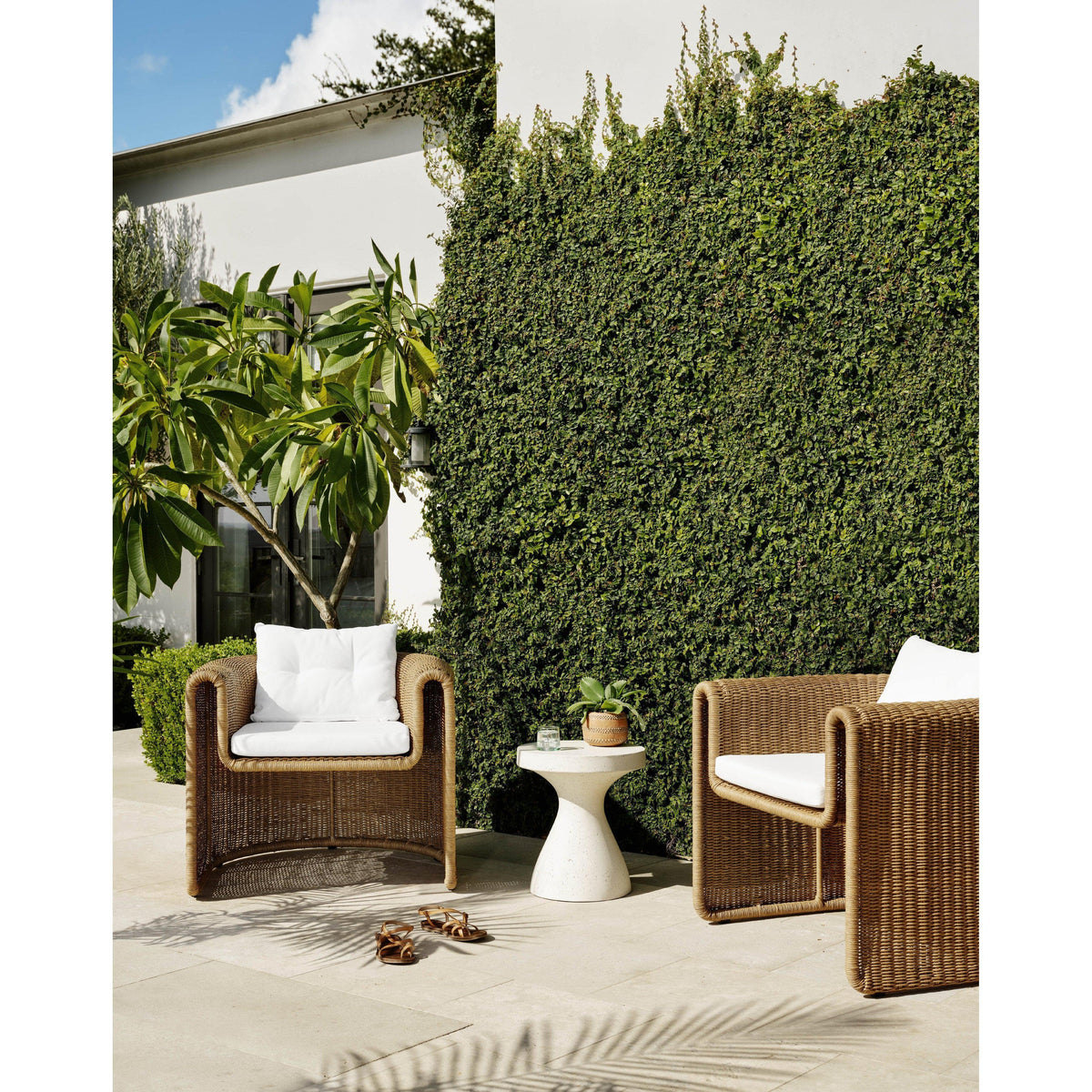 Kennan White Concrete Outdoor End Table