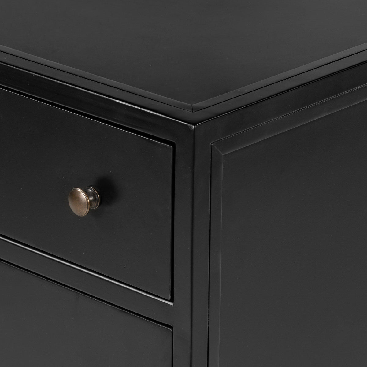 Bennett Large Black Storage Nightstand