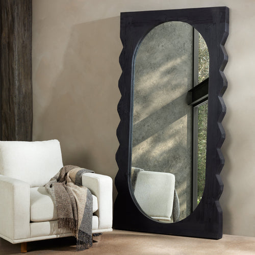 Ashton Black Reclaimed Pine Oversized Floor Mirror