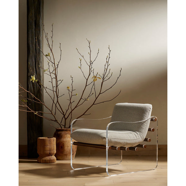 Chance Silver Upholstered & Acrylic Chair