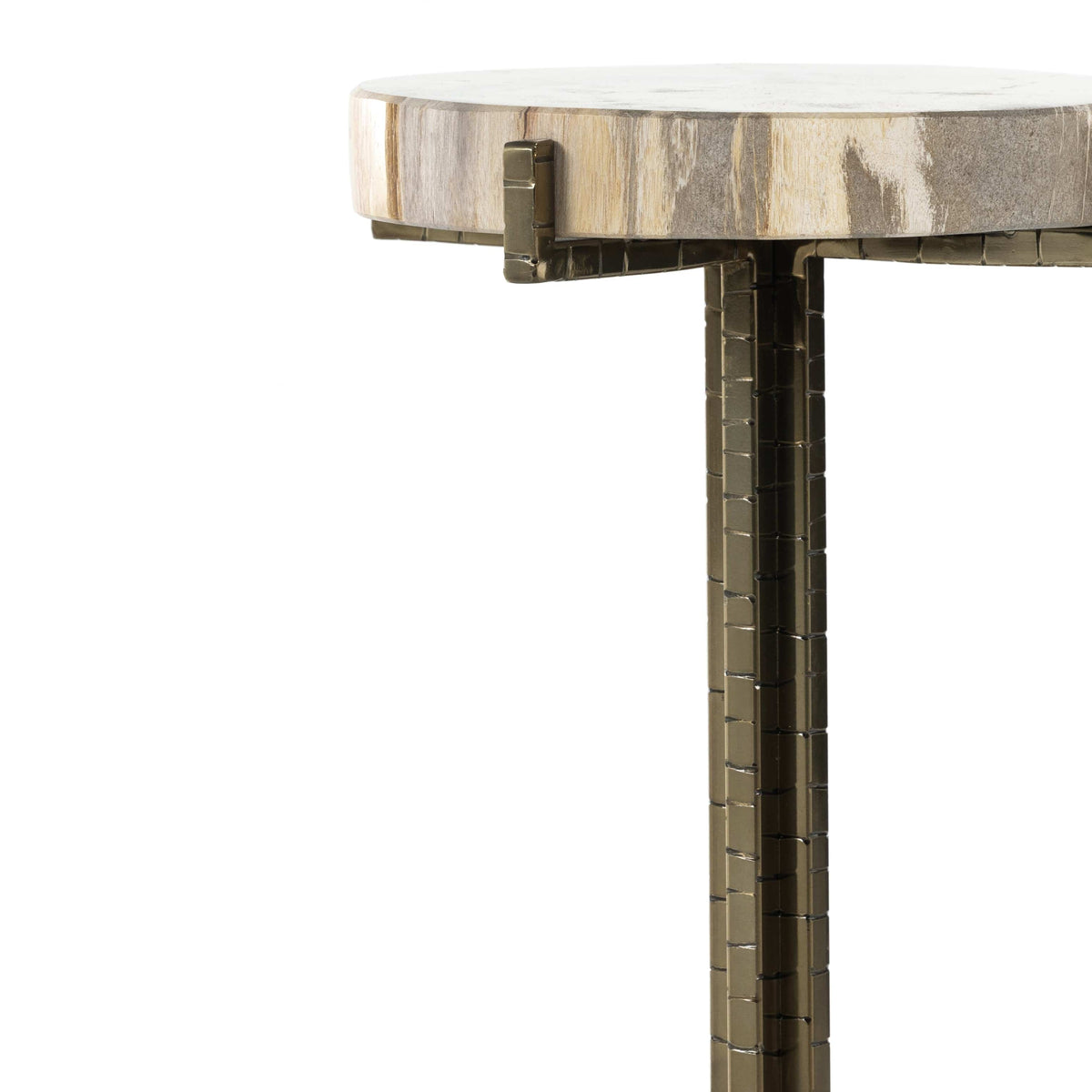 Jodie Petrified Wood Round Drink Table