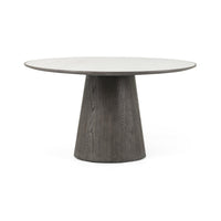 Shayne Oak & White Marble Dining Table