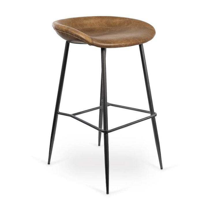 Marc Brown Leather Backless Stool