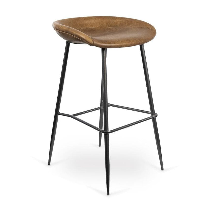 Marc Brown Leather Backless Stool