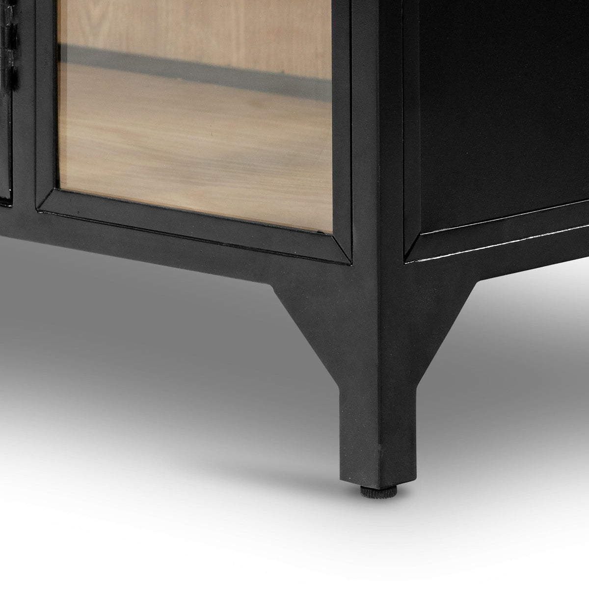 Bennett Black Oak Tall Arched Cabinet