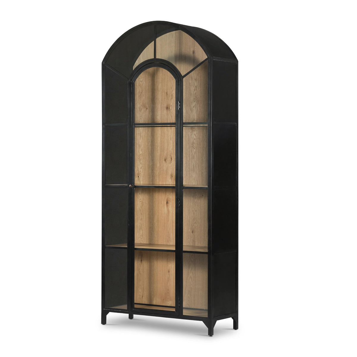 Bennett Black Oak Tall Arched Cabinet