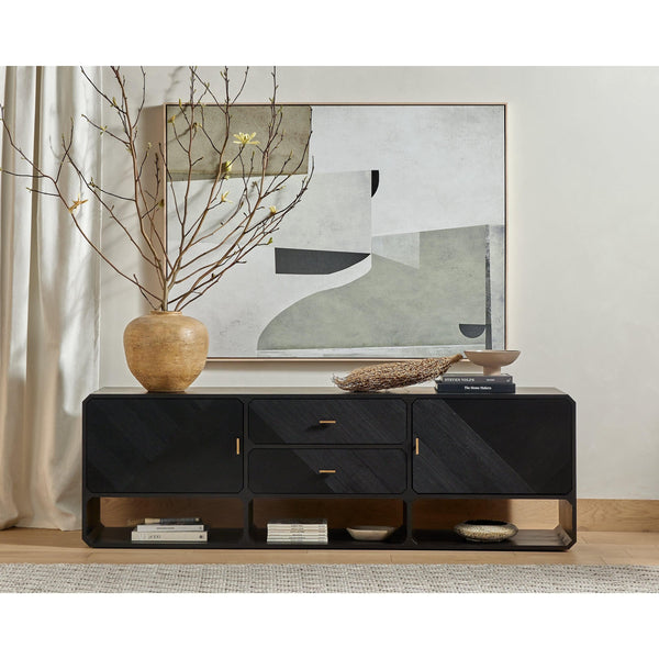 Chase Black Ash Media Console