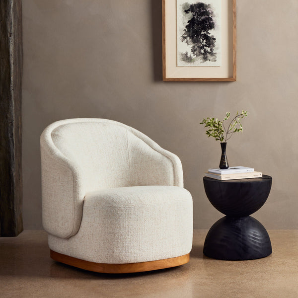 Margo Omari Cream Swivel Chair