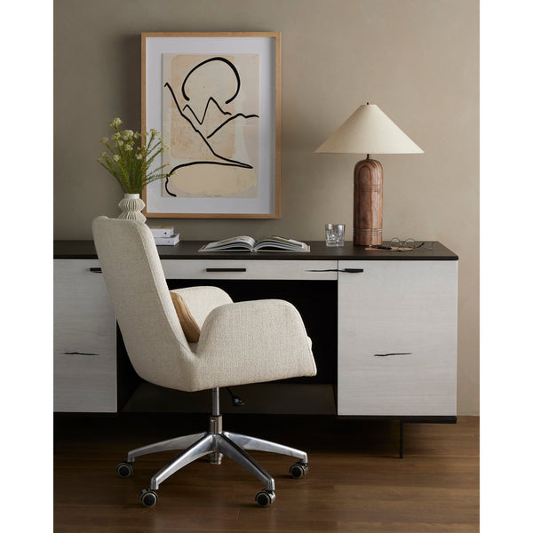 Laynie Off White Upholstered Desk Chair