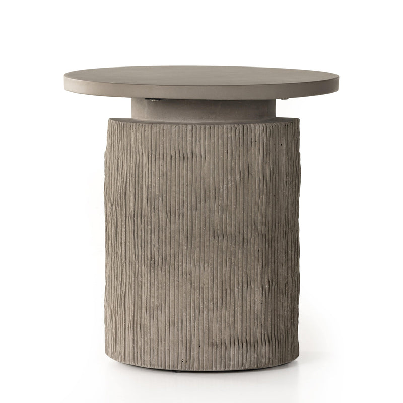 Harlow Textured Concrete Outdoor End Table