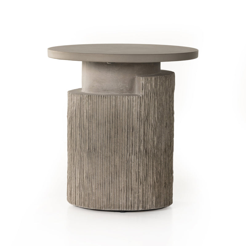Harlow Textured Concrete Outdoor End Table