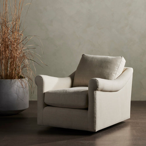 Barton Natural Linen Swivel Chair