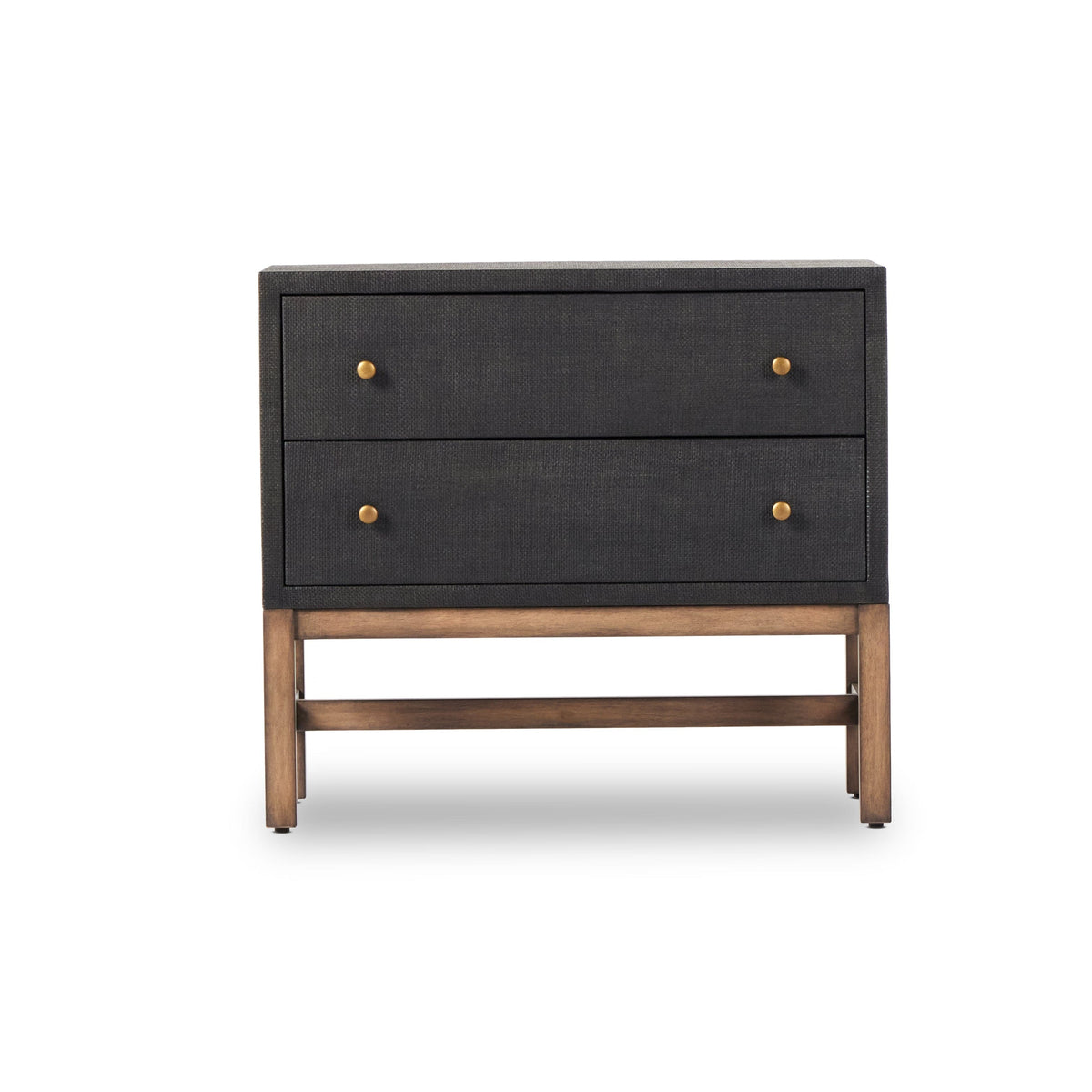 Finn Black Raffia Nightstand