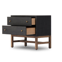 Finn Black Raffia Nightstand