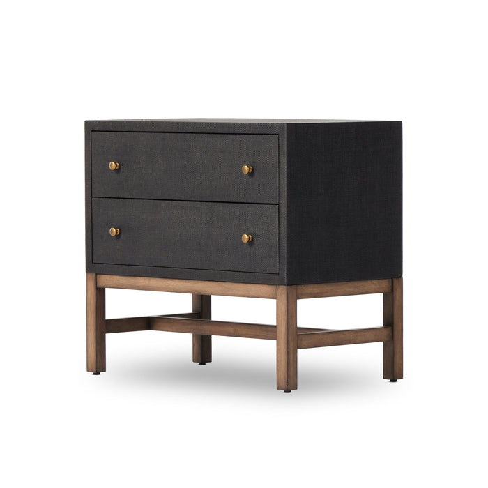 Finn Black Raffia Nightstand