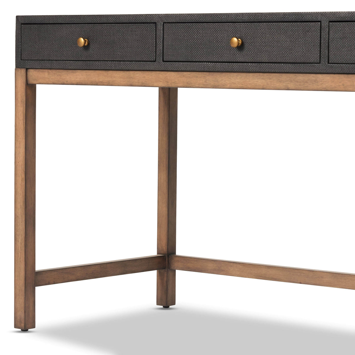 Finn Black Raffia Desk