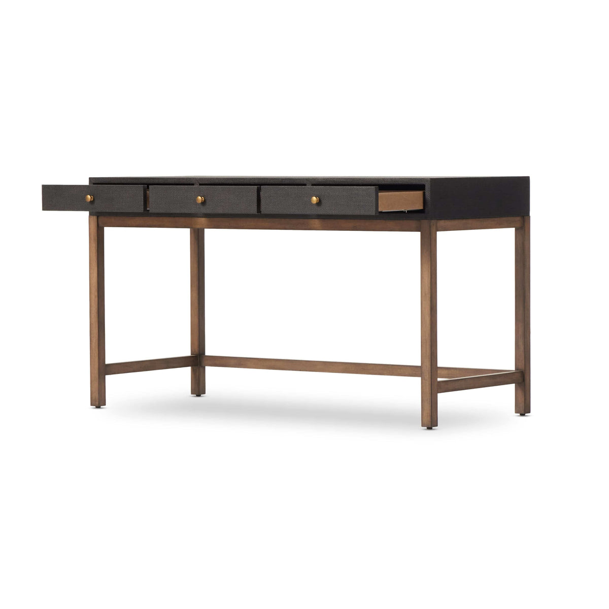 Finn Black Raffia Desk