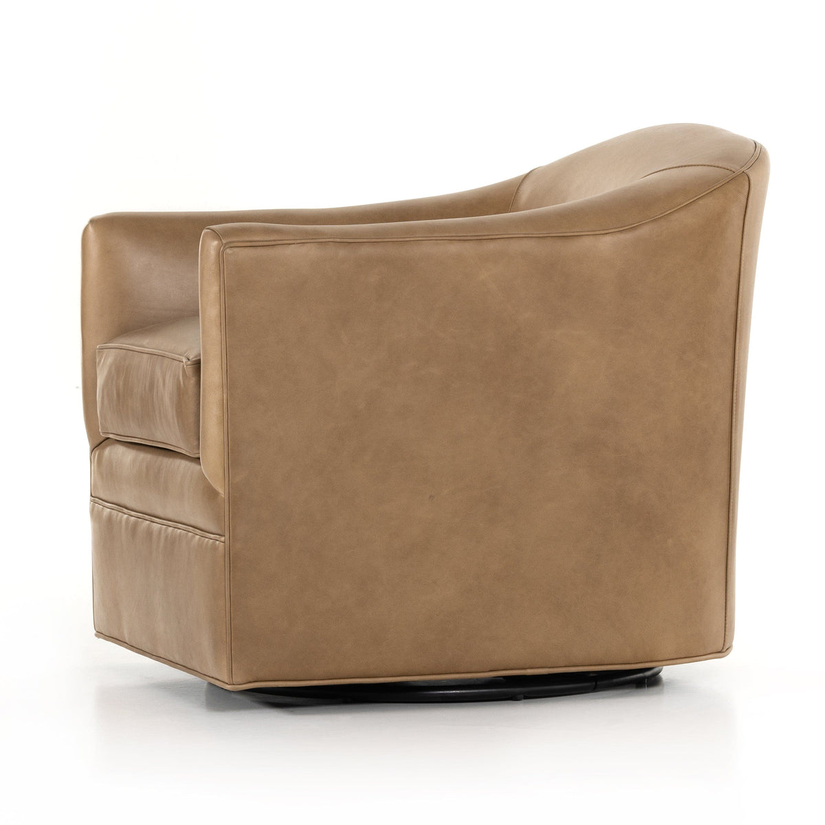 Parrish Taupe Leather Swivel Chair