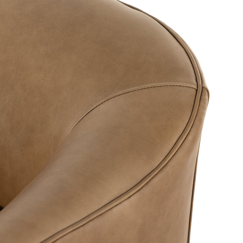 Parrish Taupe Leather Swivel Chair
