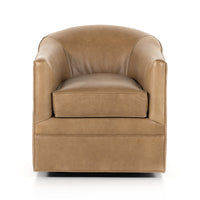 Parrish Taupe Leather Swivel Chair