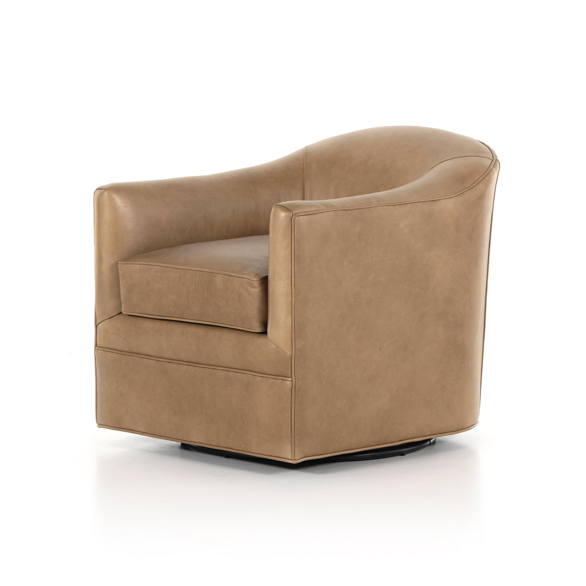 Parrish Taupe Leather Swivel Chair