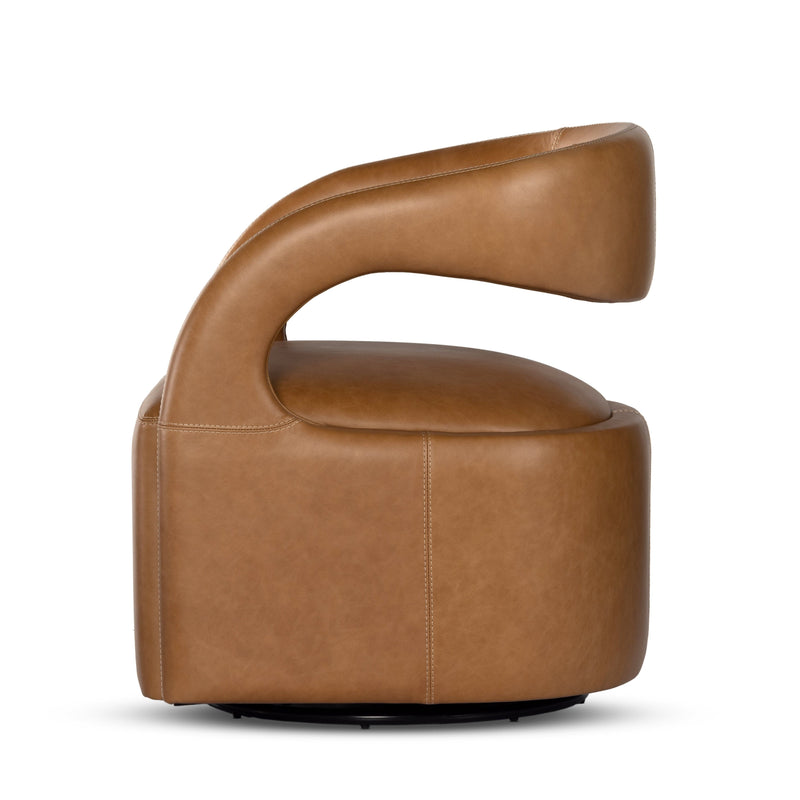 Hawes Butterscotch Leather Swivel Chair
