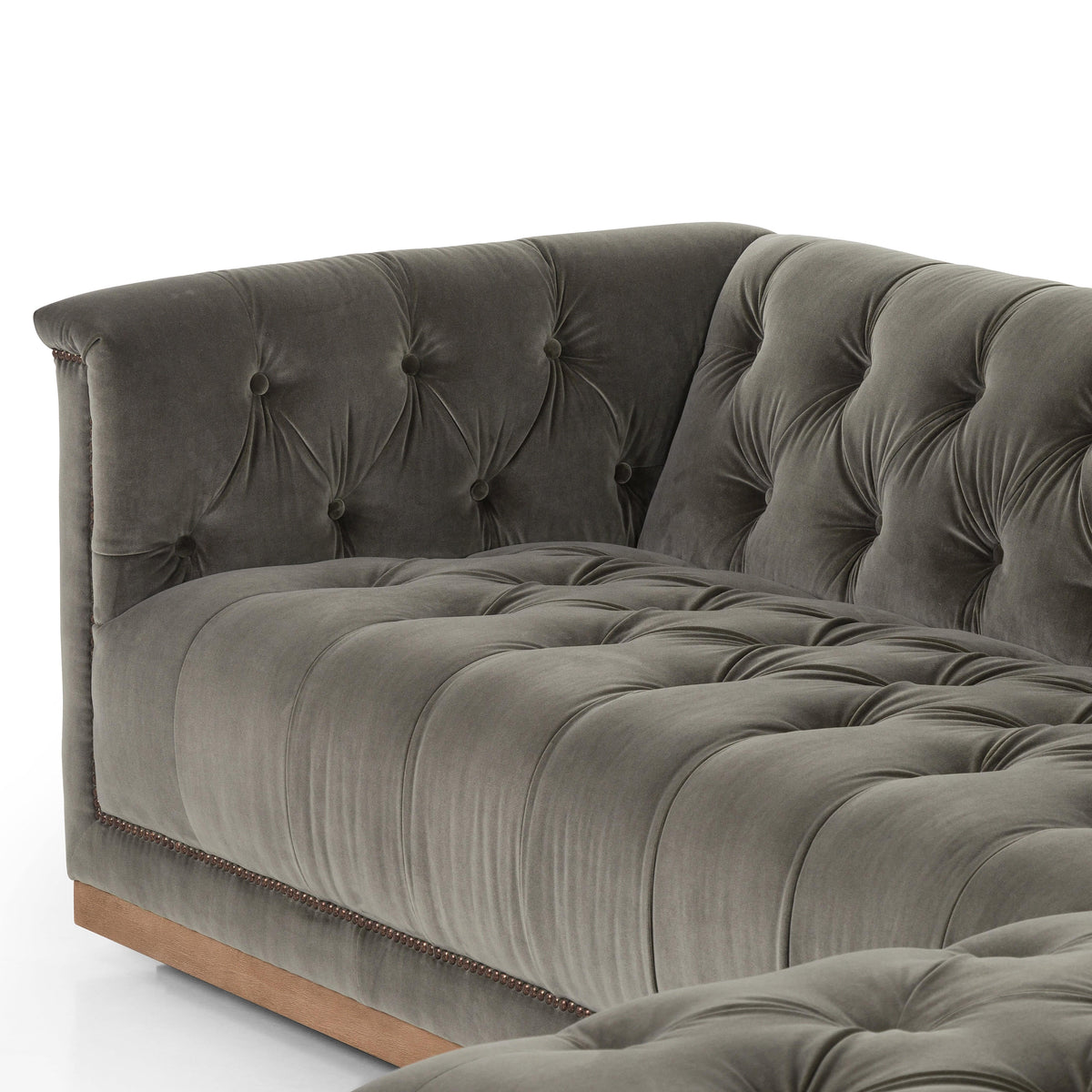 Marcello Distressed Sapphire Grey Velvet Sectional