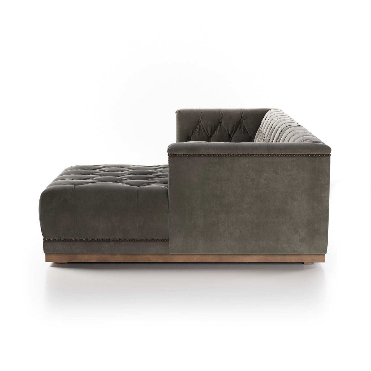 Marcello Distressed Sapphire Grey Velvet Sectional