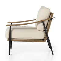 Kaitlynn Ivory Sloped Arm Chair