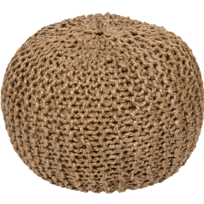 Bermuda Tan Jute Round Ottoman