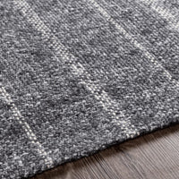 Tartan Black & Gray Striped Hand Woven Rug