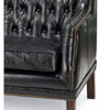 Vintage Black Leather Equestrian Sofa