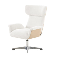 Avelino Ivory Boucle & Leather Desk Chair