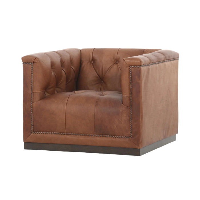 Maxwell Sienna Leather Swivel Chair